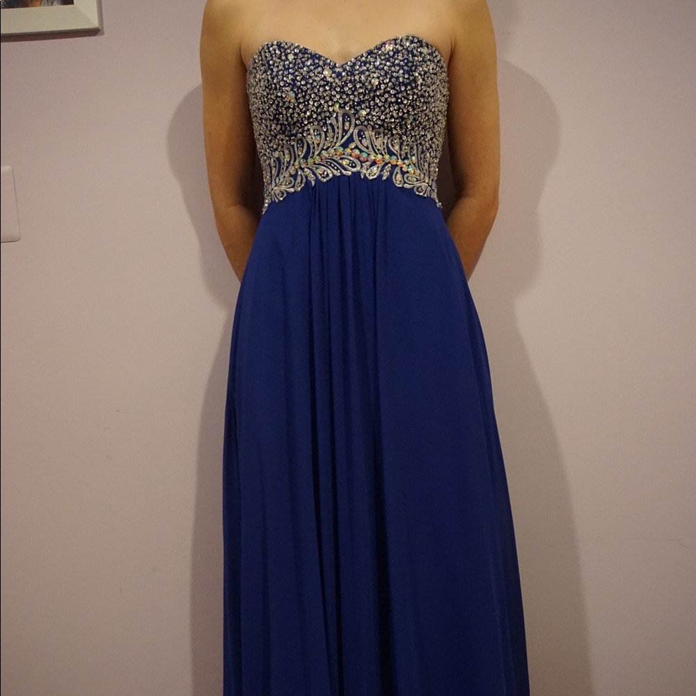 Decode Royal Blue Strapless Prom Dress